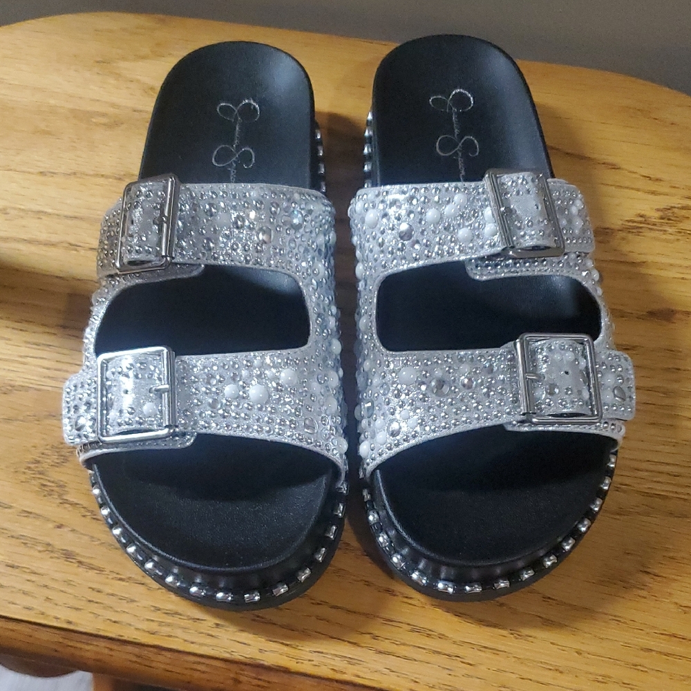 Jessica Simpson Silver Studded Sandals
